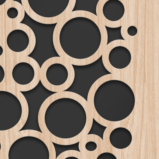 CIRCLE - Quadro arredo LASERCUT composito Legno e PVC Misura: 50x100 cm