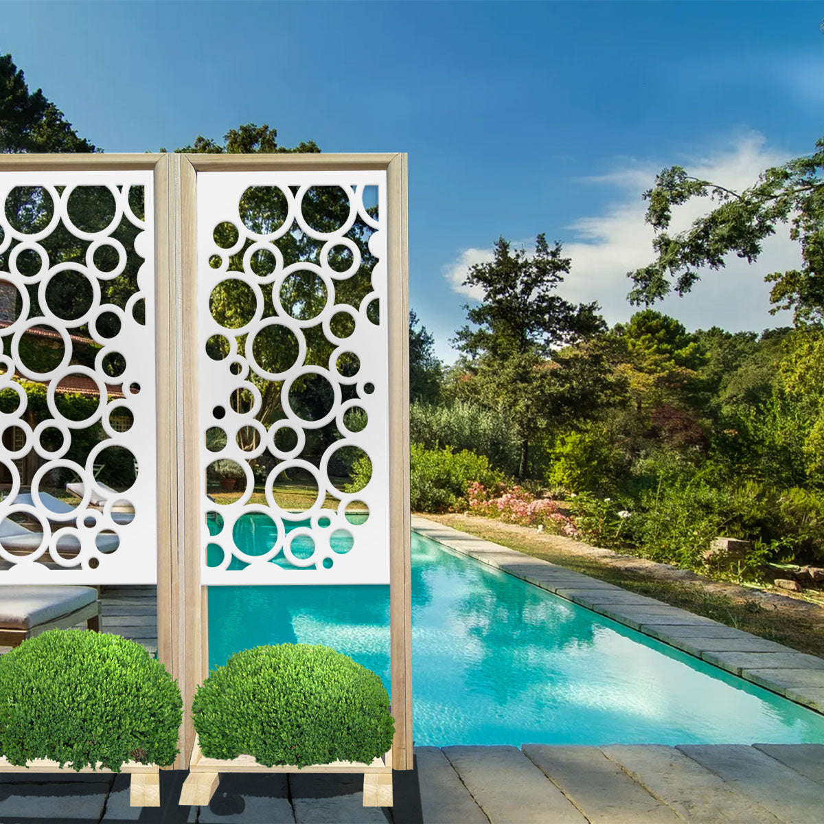 CIRCLE - Separè - Paravento modulabile - 70x190cm - in Legno e PVC Colore: bianco