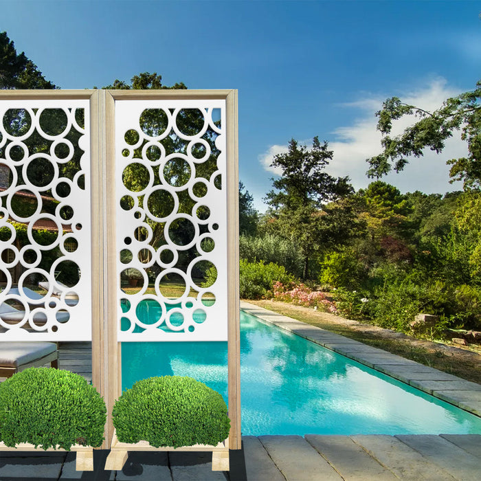 CIRCLE - Separè - Paravento modulabile - 70x190cm - in Legno e PVC Colore: bianco