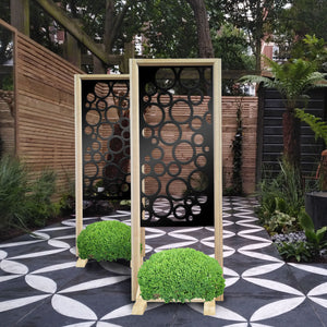 CIRCLE - Separè - Paravento modulabile - 70x190cm - in Legno e PVC Colore: nero