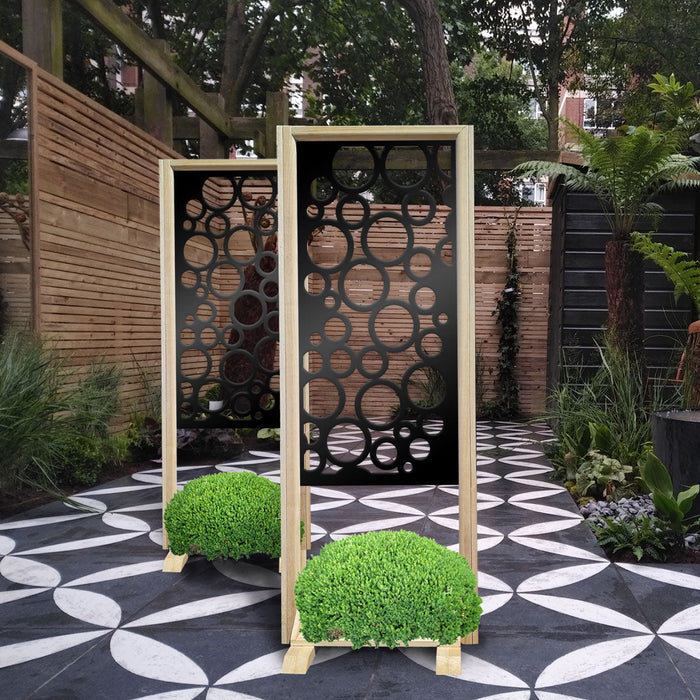 CIRCLE - Separè - Paravento modulabile - 70x190cm - in Legno e PVC Colore: nero