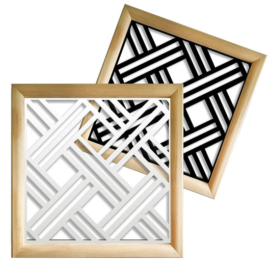 CLASSIC D - Moduli Decorativi in Legno e PVC Colore: bianco, Misura: 98x98 cm