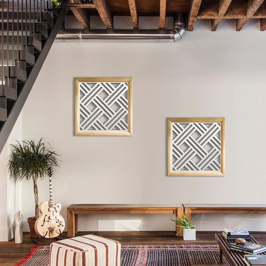 CLASSIC D - Moduli Decorativi in Legno e PVC Colore: bianco, Misura: 98x98 cm