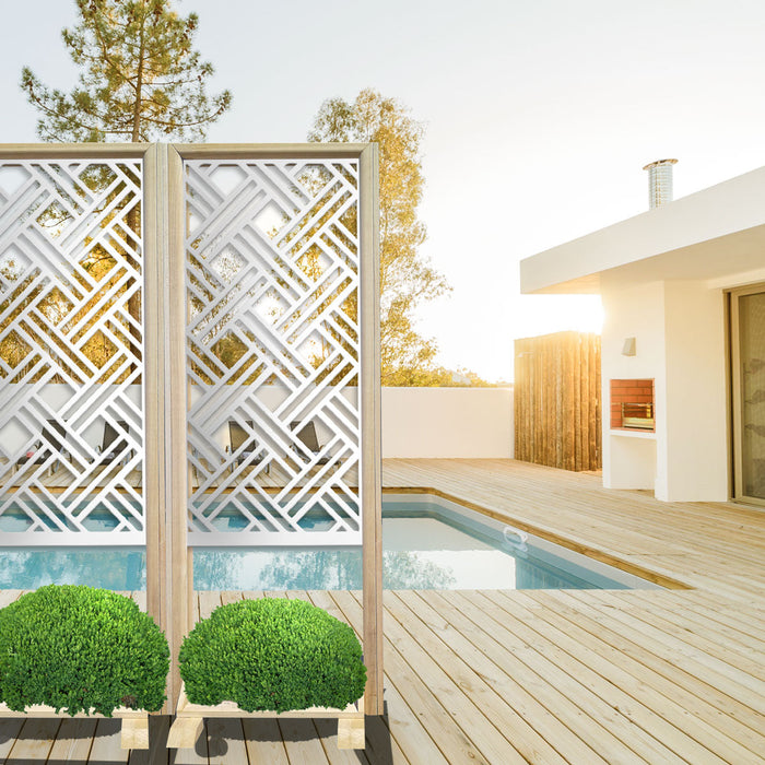 CLASSIC D - Separè - Paravento modulabile - 70x190cm - in Legno e PVC Colore: bianco