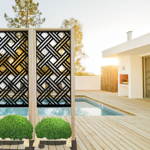 CLASSIC D - Separè - Paravento modulabile - 70x190cm - in Legno e PVC Colore: nero