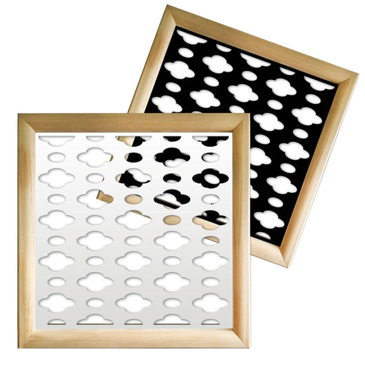 CLOUDS - Moduli Decorativi in Legno e PVC Colore: nero, Misura: 48x48 cm