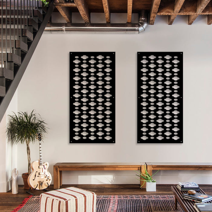 CLOUDS - Pannello in PVC traforato - Parasole Colore: nero, Misura: 98x198 cm