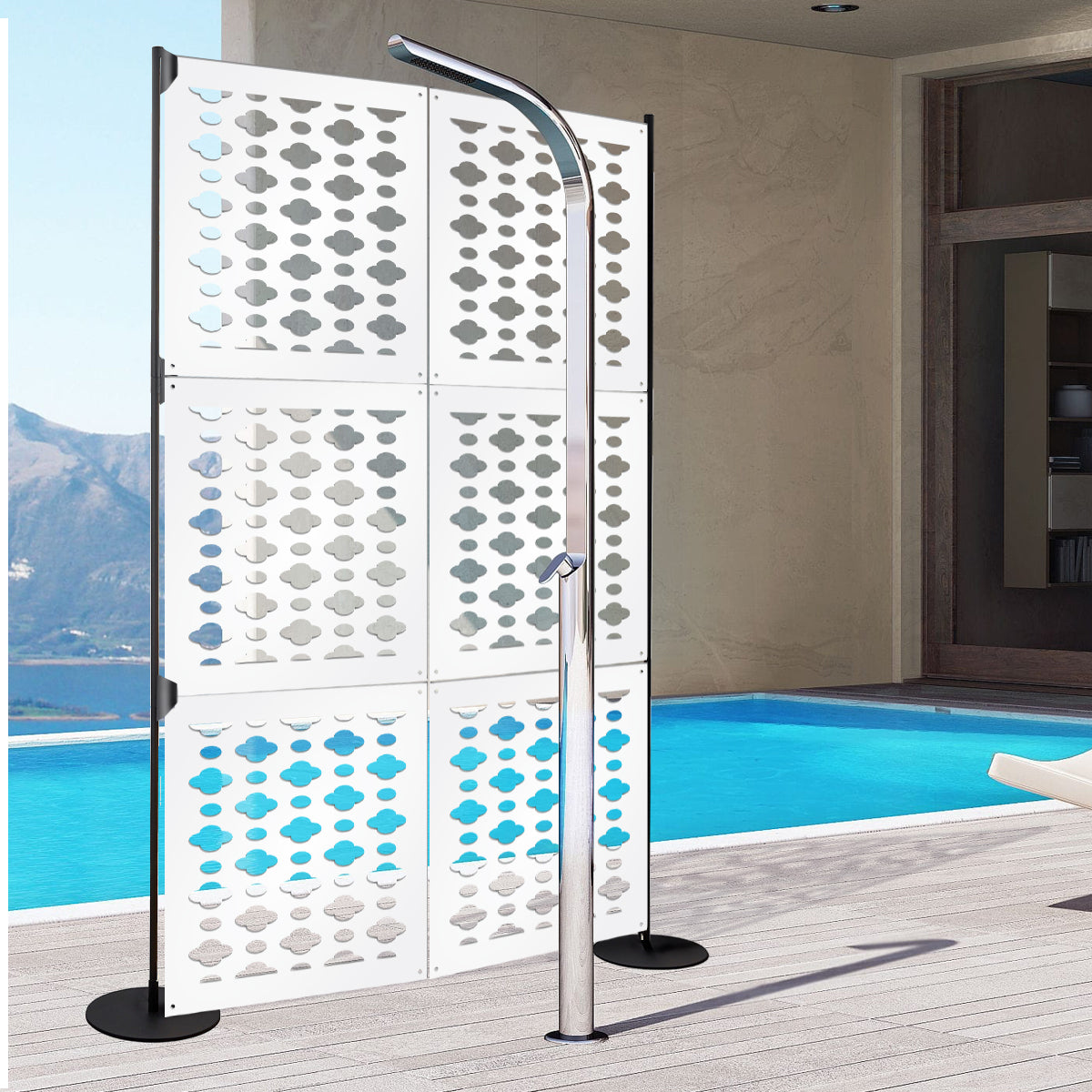 CLOUDS - Pannello in PVC traforato - Parasole Misura: 98x98 cm, Colore: bianco