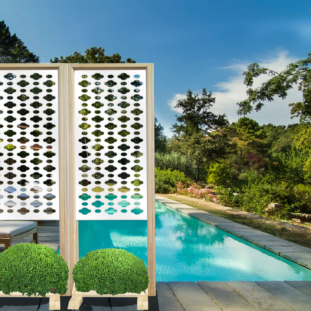 CLOUDS - Separè - Paravento modulabile - 70x190cm - in Legno e PVC Colore: bianco