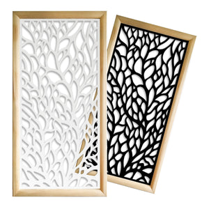 CODIUM - Moduli Decorativi in Legno e PVC Misura: 73x148 cm, Colore: bianco