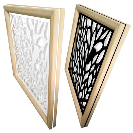 CODIUM - Moduli Decorativi in Legno e PVC Misura: 48x48 cm, Colore: bianco