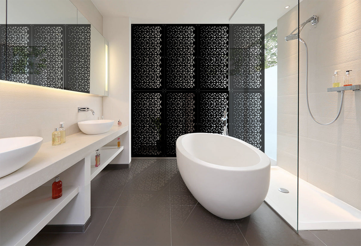 COFFEE - Pannello in PVC traforato - Parasole Misura: 98x198 cm, Colore: nero