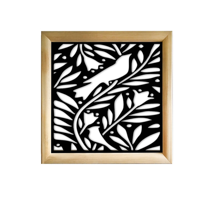 COLIBRI - Moduli Decorativi in Legno e PVC Misura: 48x48 cm, Colore: nero