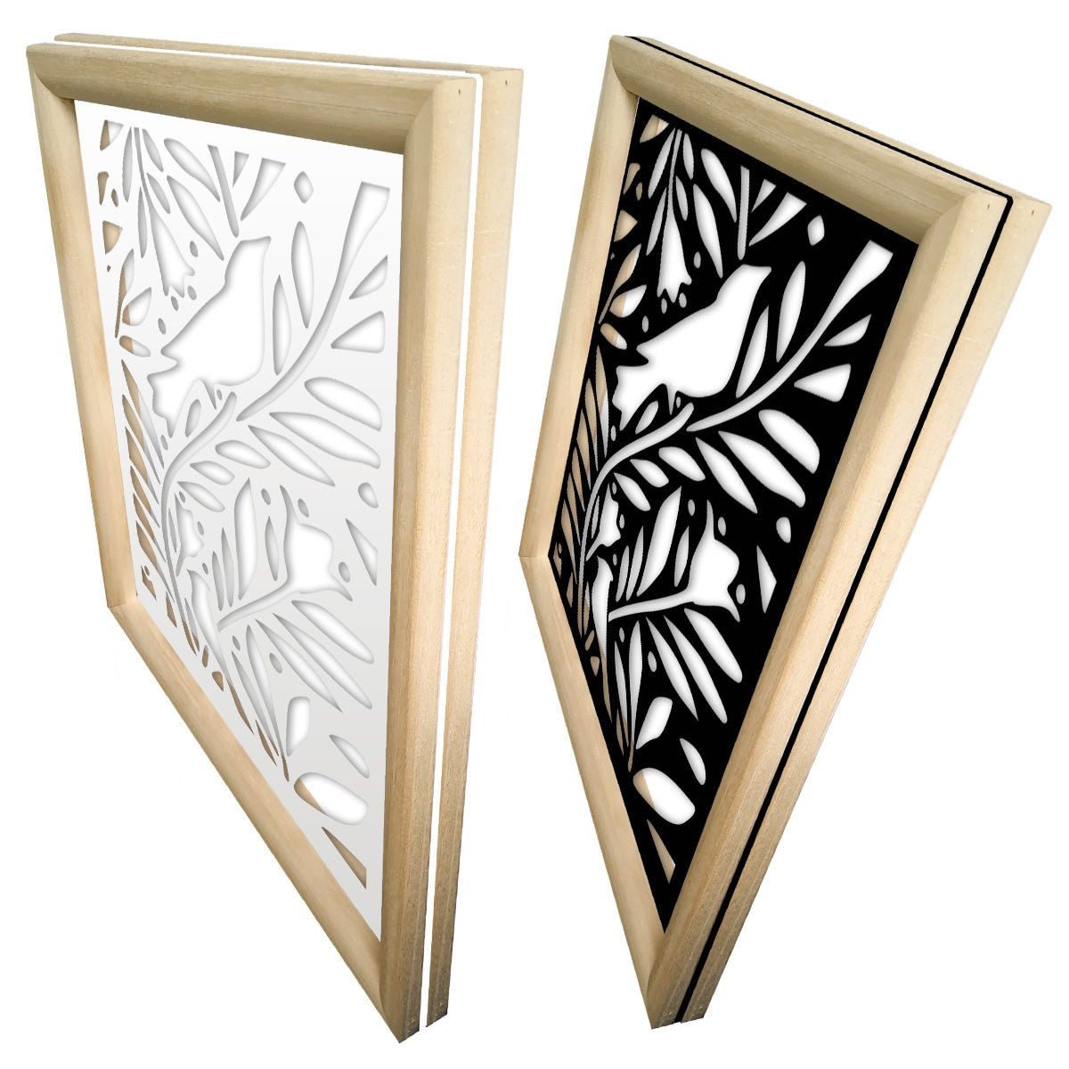 COLIBRI - Moduli Decorativi in Legno e PVC Misura: 73x73 cm, Colore: nero