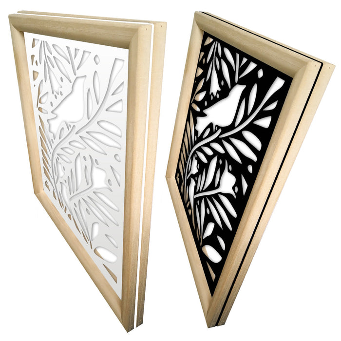 COLIBRI - Moduli Decorativi in Legno e PVC Misura: 73x73 cm, Colore: nero