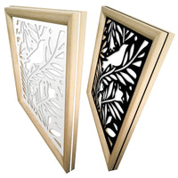 COLIBRI - Moduli Decorativi in Legno e PVC Misura: 48x48 cm, Colore: bianco