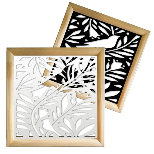 COLIBRI - Moduli Decorativi in Legno e PVC Misura: 73x73 cm, Colore: bianco