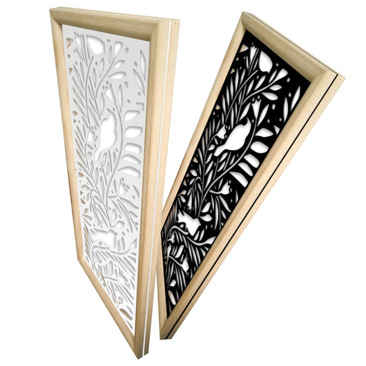 COLIBRI - Moduli Decorativi in Legno e PVC Colore: nero, Misura: 47x94 cm