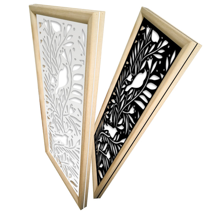 COLIBRI - Moduli Decorativi in Legno e PVC Colore: nero, Misura: 47x94 cm