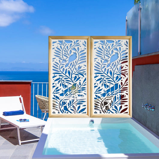 COLIBRI - Moduli Decorativi in Legno e PVC Colore: bianco, Misura: 73x148 cm