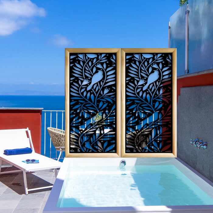 COLIBRI - Moduli Decorativi in Legno e PVC Colore: nero, Misura: 47x94 cm