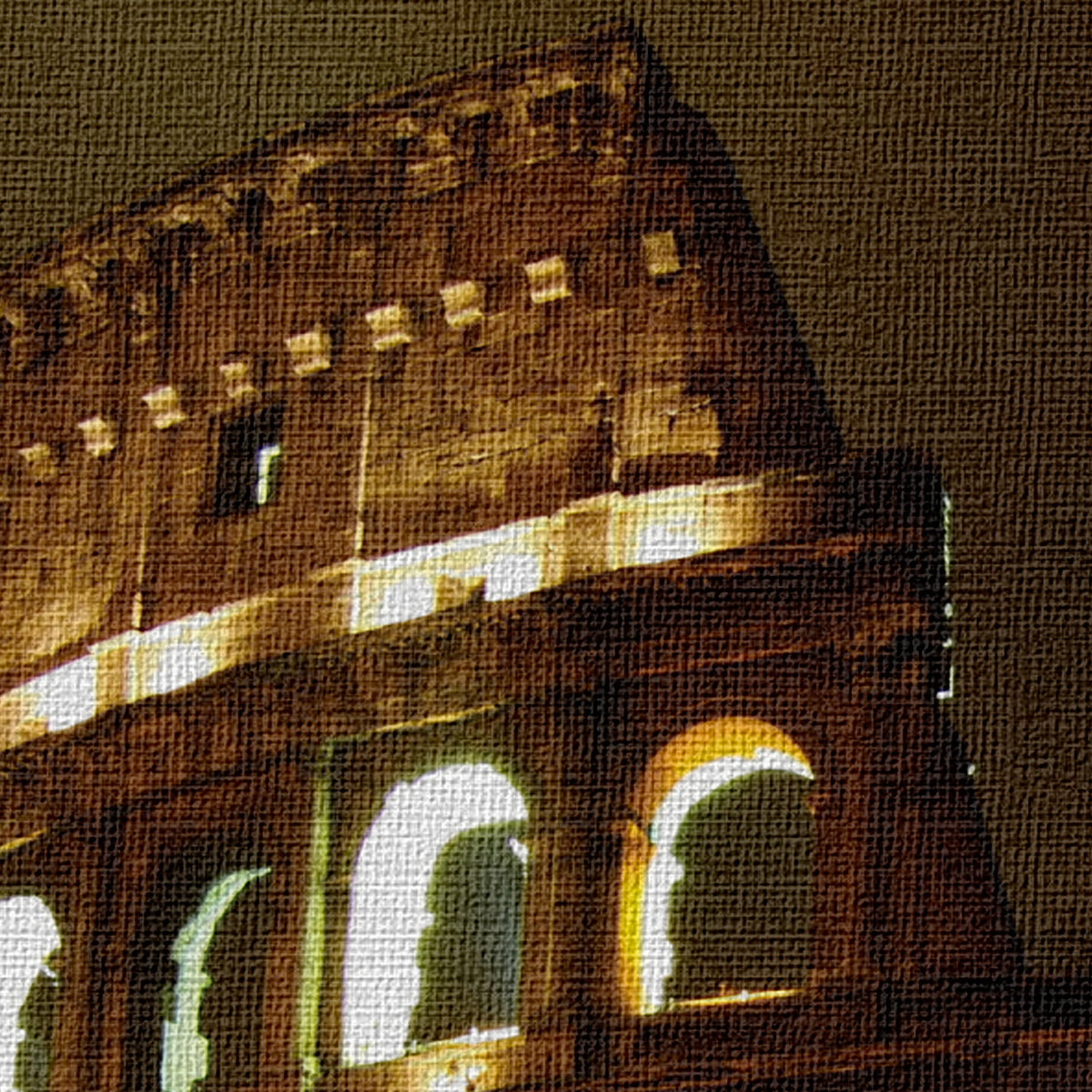 Colosseo Roma night - Quadro Canvas su telaio in legno Misura: 140x100 cm