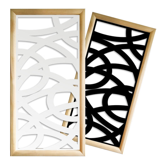 CONCENTRIC - Moduli Decorativi in Legno e PVC Misura: 73x148 cm, Colore: nero