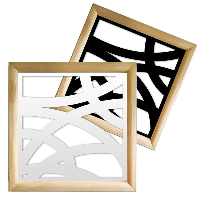 CONCENTRIC - Moduli Decorativi in Legno e PVC Misura: 73x73 cm, Colore: nero