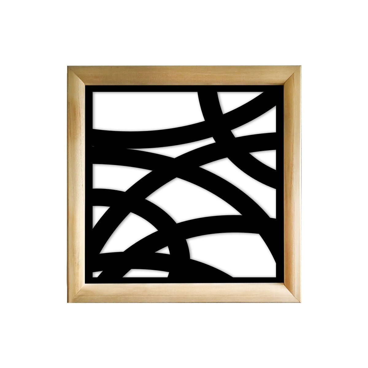 CONCENTRIC - Moduli Decorativi in Legno e PVC Misura: 73x73 cm, Colore: nero