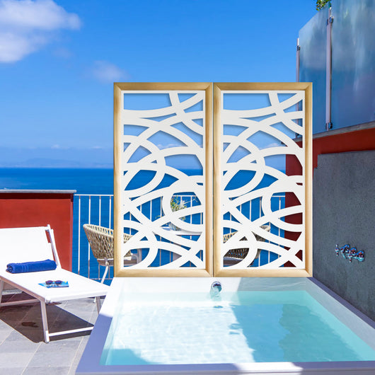 CONCENTRIC - Moduli Decorativi in Legno e PVC Colore: bianco, Misura: 47x94 cm