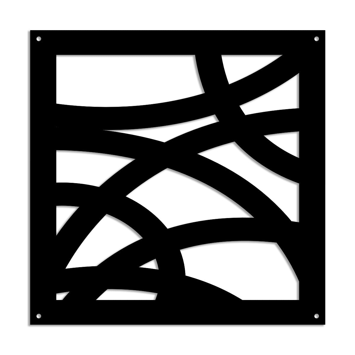 CONCENTRIC - Pannello in PVC traforato - Parasole Misura: 73x73 cm, Colore: nero