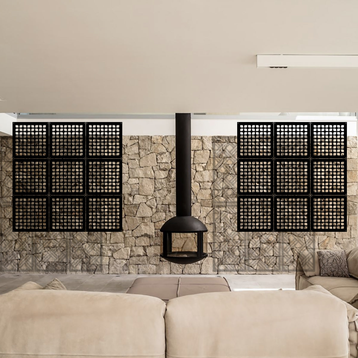 COOKING - Pannello in PVC traforato - Parasole Misura: 73x73 cm, Colore: nero