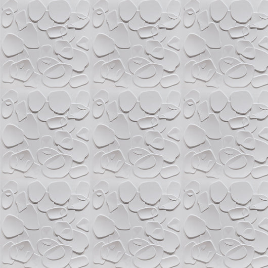 CORAL SEA bianco - Pannello parete in PVC a rilievo 3D - 50cmX50cm - 1 Pz