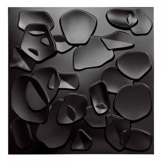 CORAL SEA nero - Pannello parete in PVC a rilievo 3D - 50cmX50cm - 1 Pz