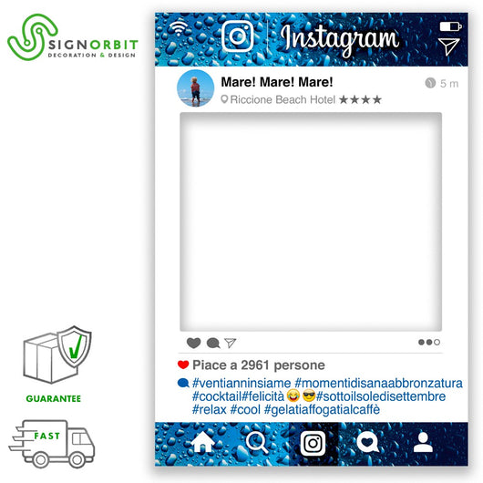 Cornice selfie Instagram Summer 2019 Misura: 50x70 cm