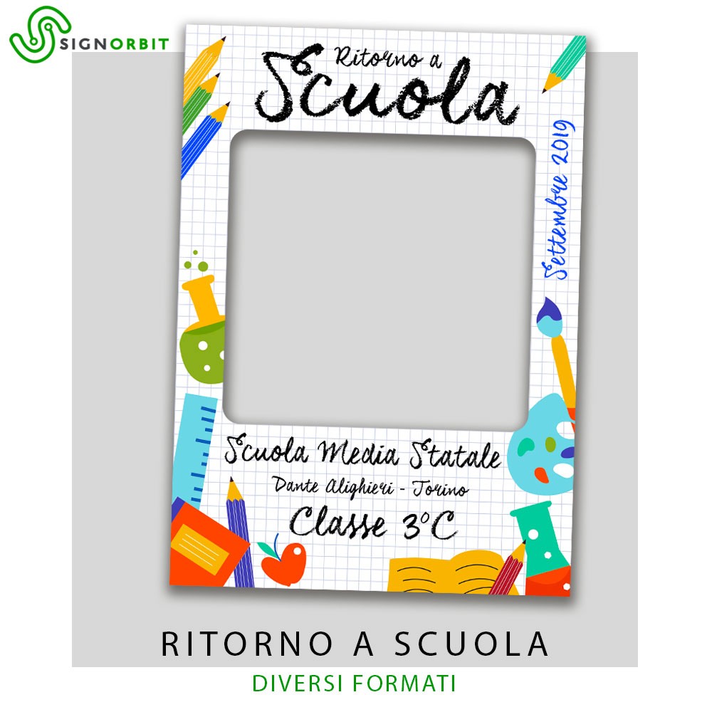 Cornice selfie Ritorno a scuola Misura: 50x70 cm