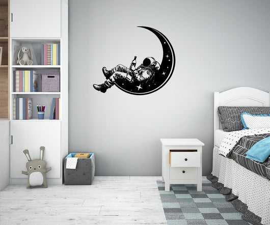 COSMONAUTA - Adesivo murale wall sticker in vinile 55x80 cm Colore: nero