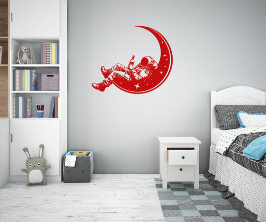 COSMONAUTA - Adesivo murale wall sticker in vinile 55x80 cm Colore: Rosso