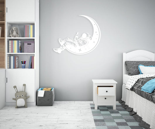COSMONAUTA - Adesivo murale wall sticker in vinile 55x80 cm Colore: bianco