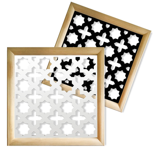 CROSS - Moduli Decorativi in Legno e PVC Misura: 48x48 cm, Colore: nero