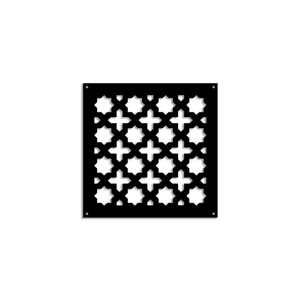 CROSS - Pannello in PVC traforato - Parasole Misura: 48x48 cm, Colore: nero