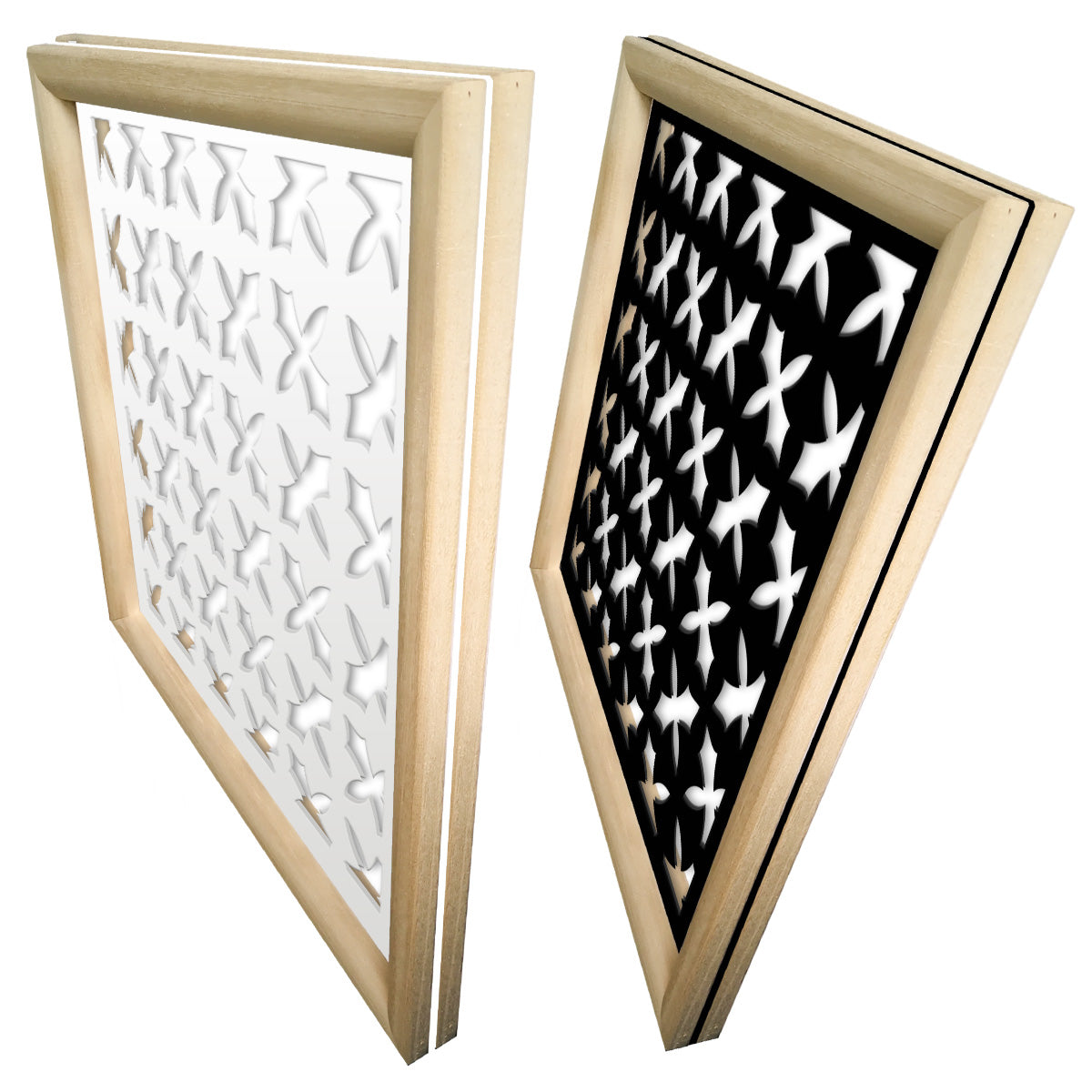 CRUSADES - Moduli Decorativi in Legno e PVC Misura: 73x73 cm, Colore: nero