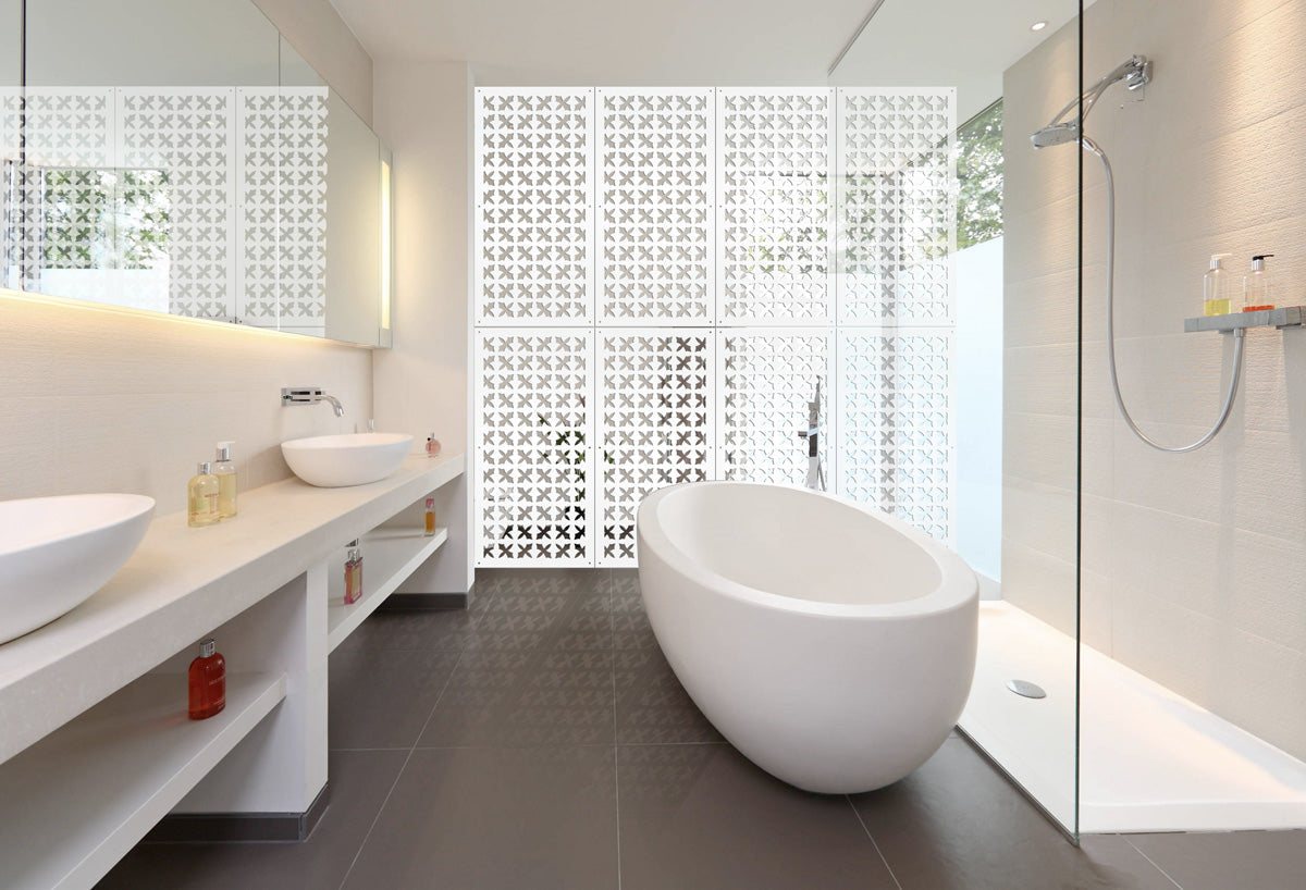 CRUSADES - Pannello in PVC traforato - Parasole Misura: 50x150 cm, Colore: bianco