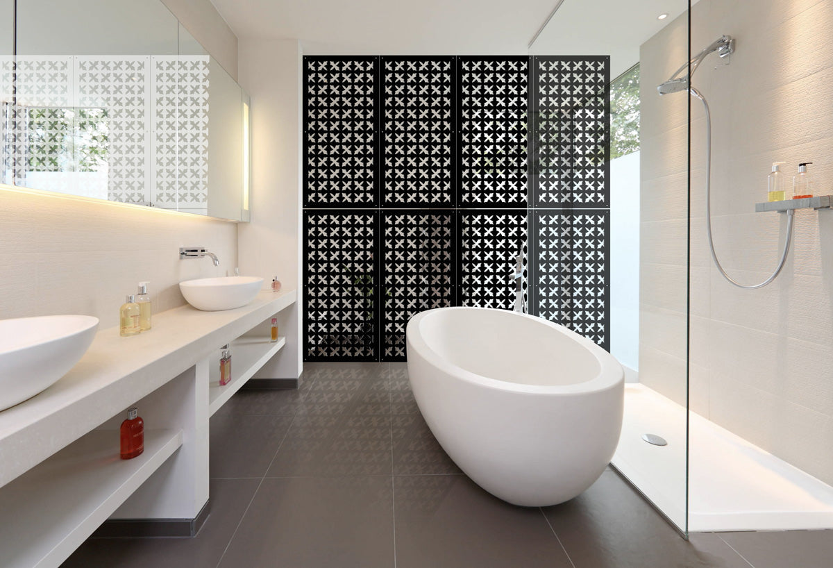 CRUSADES - Pannello in PVC traforato - Parasole Misura: 47x94 cm, Colore: nero