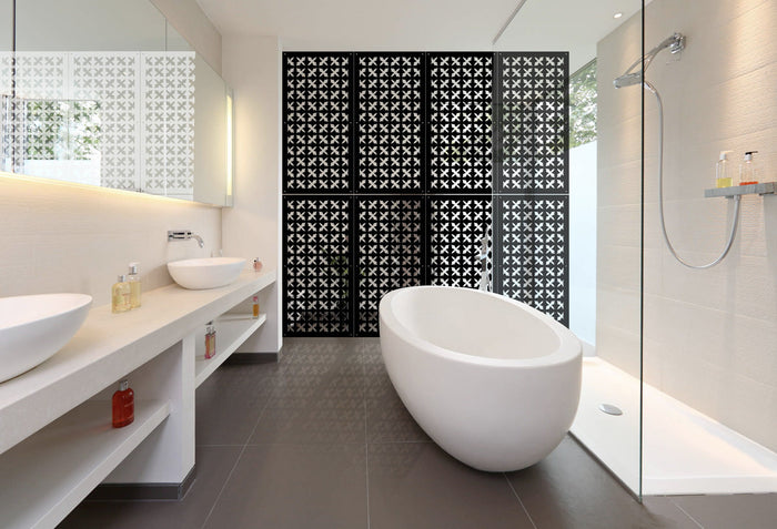 CRUSADES - Pannello in PVC traforato - Parasole Misura: 47x94 cm, Colore: nero