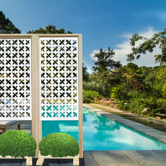 CRUSADES - Separè - Paravento modulabile - 70x190cm - in Legno e PVC Colore: bianco