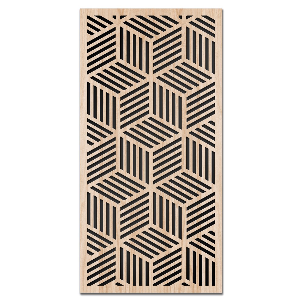 CUBIC - Quadro arredo LASERCUT composito Legno e PVC Misura: 50x100 cm