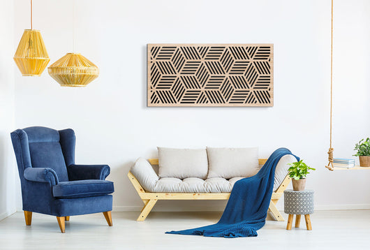 CUBIC - Quadro arredo LASERCUT composito Legno e PVC Misura: 70x140 cm