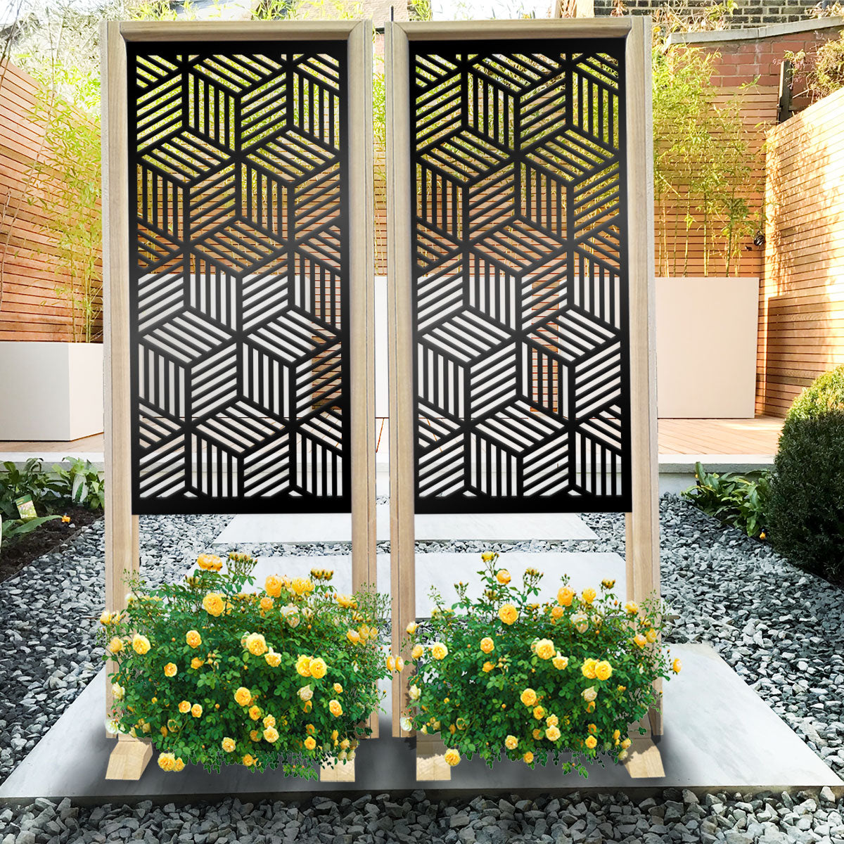 CUBIC - Separè¨ - Paravento modulabile - 70x190cm - in Legno e PVC Colore: nero