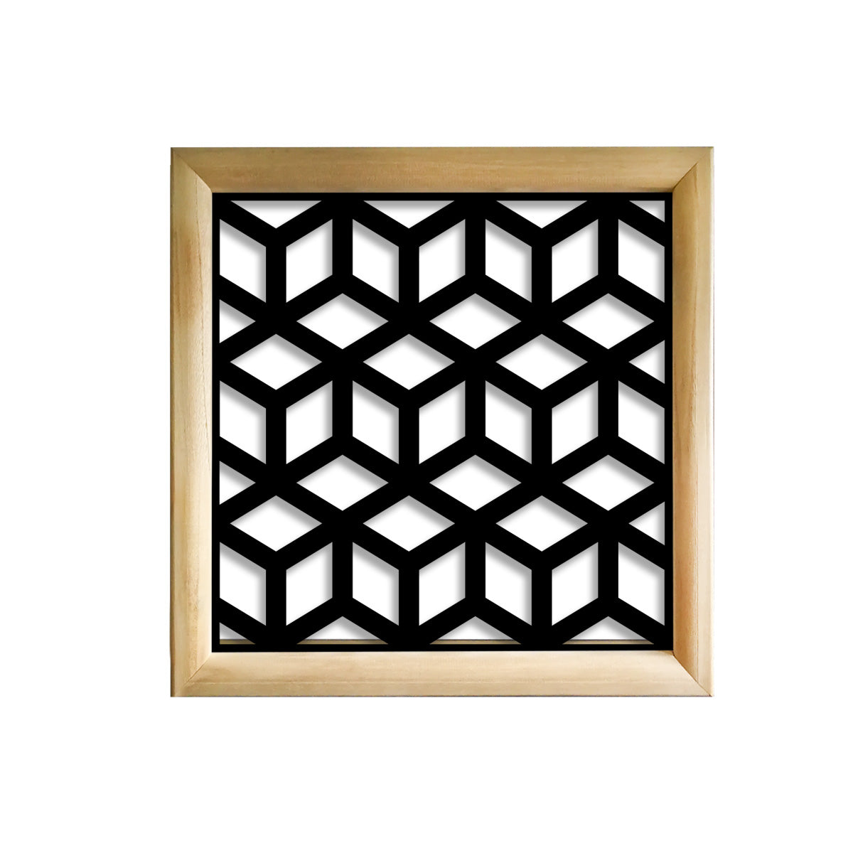 CUBO - Moduli Decorativi in Legno e PVC Misura: 73x73 cm, Colore: nero